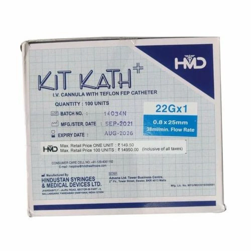 IV Cannula Kit (Kath IV Cannula) – 18G, 20G, 22G | Medical Grade PTFE | Wholesale Supply