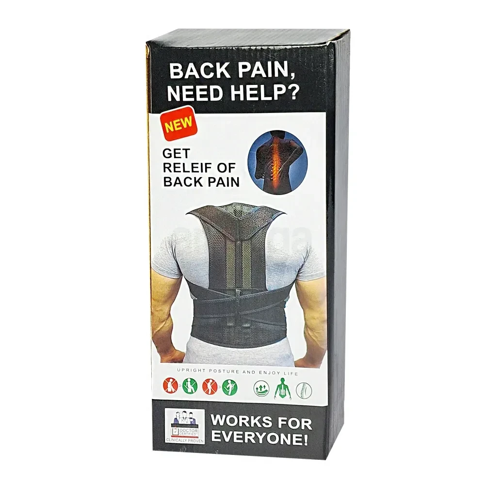 Back Pain Posture Corrector Shoulder Brace Back Support Belt – Free Size (Unisex)
